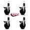 Service Caster 5'' Hard Rubber Swivel 1-5/8'' Expanding Stem Caster Set with Brake, 4PK SCC-EX20S514-HRS-PLB-158-4 - alternate 4
